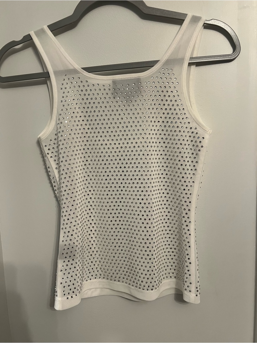Cynthia Rowley White Studded Mesh Tank - Picture 6 of 6